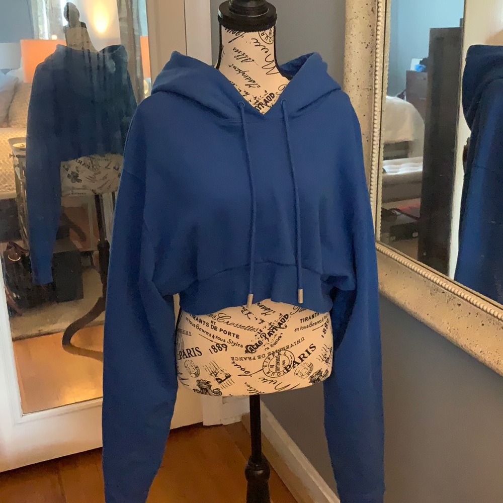 Off White Cropped Hoodie